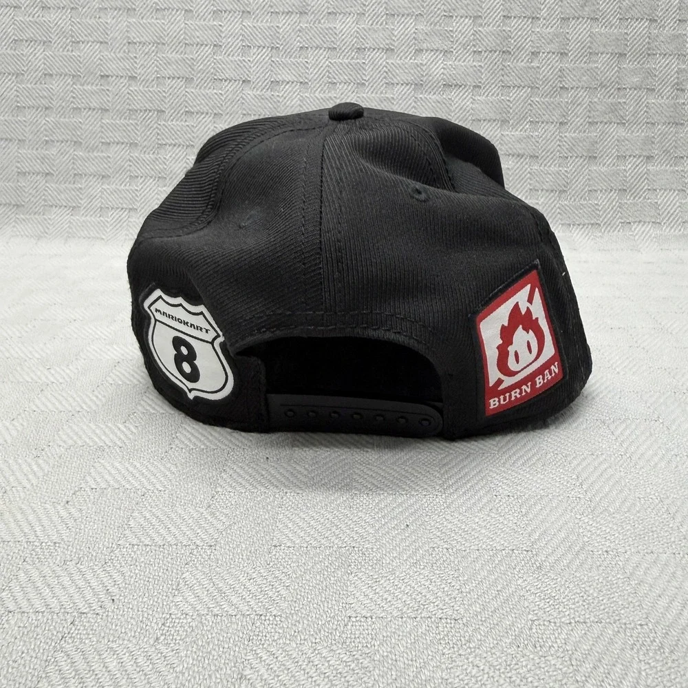 Mario Kart Hat Cap Snapback Adjustable Boys One Size Black Multicolor Logo
